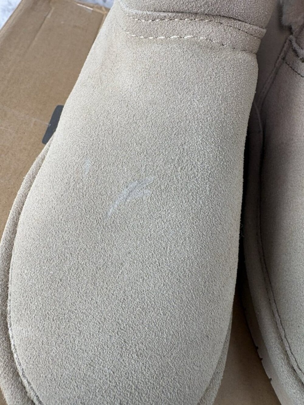 *New Bearpaw Mid Calf Boots Shearling Wool Lined Womens US 10 Tan Suede Leather - Picture 4 of 13